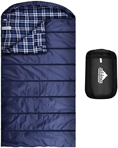 Cotton Flannel Sleeping Bag for Adults, Lightweight Sleeping Bag