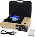 SHINESTAR 7800 BTUs Portable Butane or Propane Camping Stove, Wind Guard