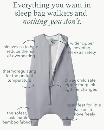 PurComfy Bamboo Viscose Toddler Sleep Sack with Feet, 12-18-24-2t-4t-5t