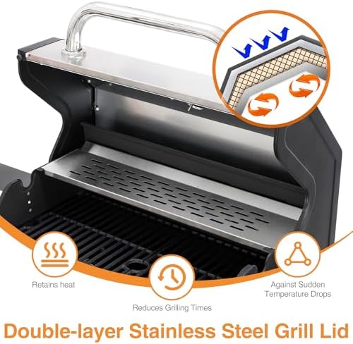 4-Burner Gas & Charcoal Combo Grill with Side Burner