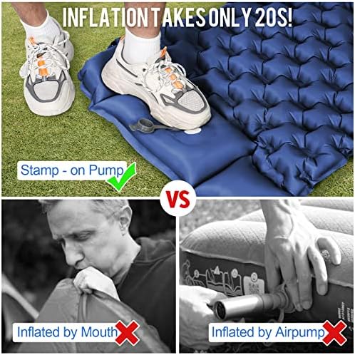 WANNTS Ultralight Sleeping Pad with Pillow & Built-in Pump for Camping