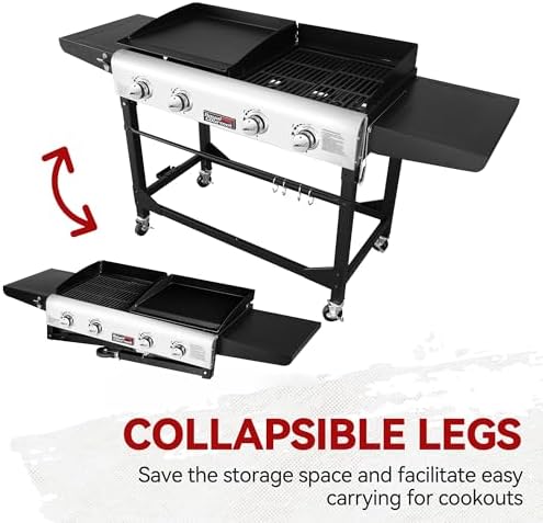 Royal Gourmet GD401C 4-Burner Gas Grill and Griddle Combo with Cover