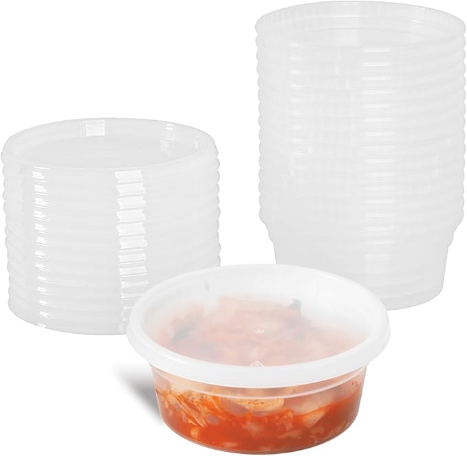 Karat [8oz - 240 ct] Clear PP Injection Molded Round Deli Containers with Lids (FP-IMDC8-PP)