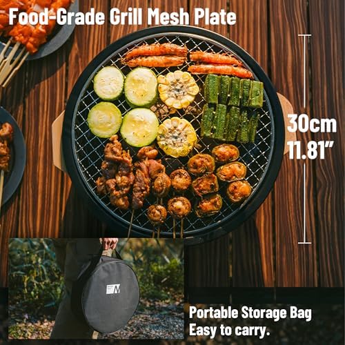 Naturehike Charcoal BBQ Grill with Heat Proof Mat, 11.8 INCH Small Grill