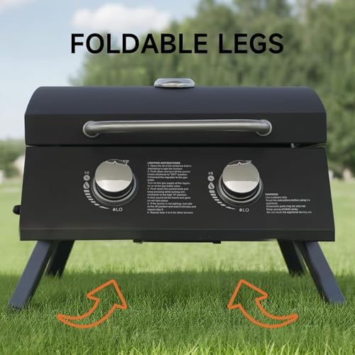 Gas Grills Propane 2-Burner Propane Grill, Asadores De Gas.18000 BTU barbecue grill, Grills outdoor cooking. Portable Gas Grill. Table top grill propane suitable For Backyard, Outdoor, Patio.