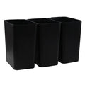 Xyskin 4.5 Gallon Plastic Garbage Bin, Deskside Wastebasket, Waste Can, Black, 3 Pack