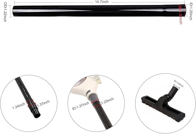 Vacuum Extension Wand 1 1/4" for Shop Vac Accessories 1.25" 32mm Extension Pipe Vacuum Tubes 14.7" Long 3pcs