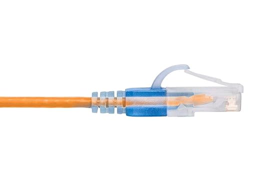 Monoprice Cat6A 6in Yellow 10-Pk Patch Cable UTP 30AWG 10G Pure Bare Copper Snagless RJ45 SlimRun Series Ethernet Cable