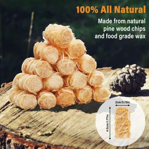 HGD Natural Fire Starters (256 Pcs) - Waterproof & Odorless Charcoal Starters for Fireplace, Campfire, BBQ, Grill, Fire Pit, Wood & Pellet Stove, Chimney, Pizza Oven & Smoker - Indoor & Outdoor Use