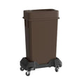 23 Gallon Brown Slim Jim Trash Can with Drop Shot Lid and Dolly