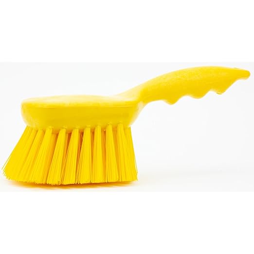 SPARTA 40541EC04 Plastic Scrub Brush, Utility Brush, Kitchen Brush With Hanging Hole For Cleaning, 8 Inches, Yellow