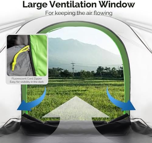 TUFFIOM 5.5-6ft Pickup Truck Tent for Camping, Truck Bed Tent with Reinforcement Fiberglass Poles, PU2000mm Waterproof and Rainfly for 2 People, Easy Set Up, Good Ventilation, Green