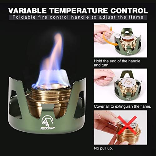 REDCAMP Mini Alcohol Stove Camping for Backpacking, Green