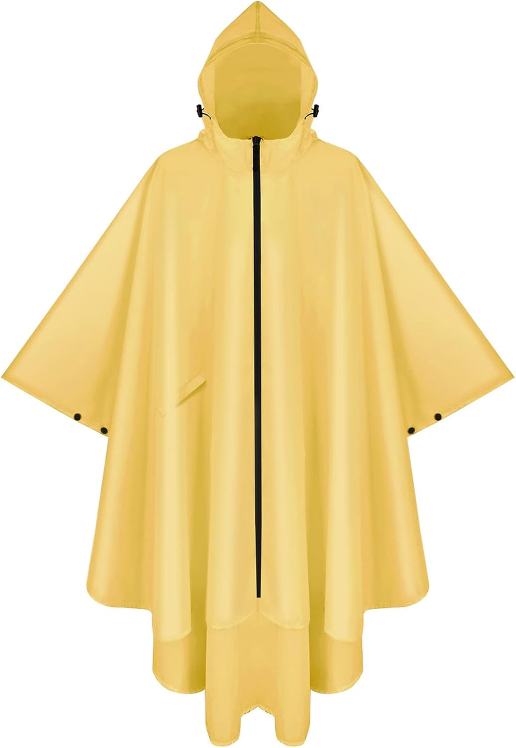 PTEROMY Hooded Rain Poncho for Adult with Pocket and Zipper, Waterproof Lightweight Raincoat for Men and Women