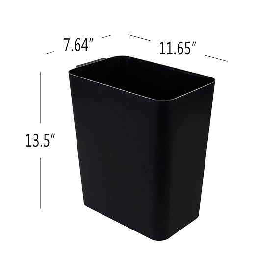 3-Pack Black 4.5 Gallon Trash Can Wastebasket, Garbage Container Bin