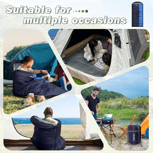 0 Degree Sleeping Bags Waterproof for Adults, Cold Weather Machine Washable Sleeping Bag with Compression Sack for 3-4 Season Camping Outdoor