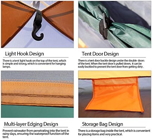 2 Person Instant Pop Up Lightweight Camping Tent, Outdoor Easy Set Up Automatic Family Travel Tent,Portable Backpacking Ultralight Waterproof Windproof Anti-UV Sun Shelter Tent…