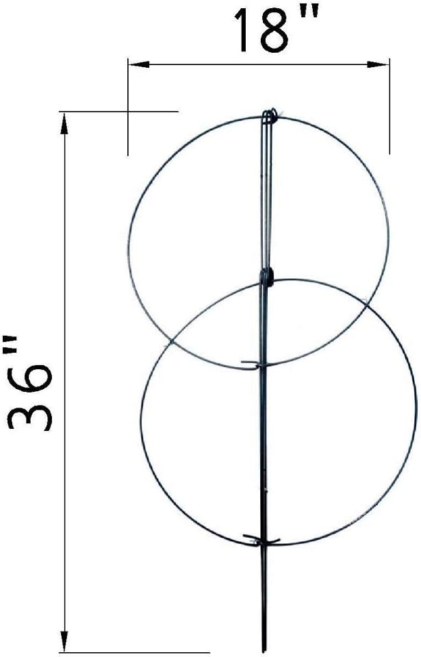 MTB Supply 10 Pack 36" x 18" Peony Double Ring Plant Support, Plant Support