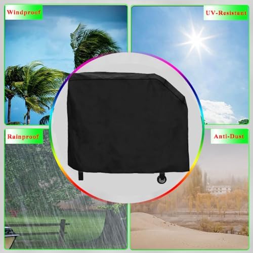 Grill Cover for Blackstone Duo 17 Griddle and Grill Combo, 600D Heavy Duty Waterproof Griddle Cover for Blackstone Model 1819 Grill Griddle Combo Black