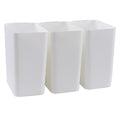Xyskin 3 Pack Plastic Trash Wastebasket, Garbage Cans, Deskside Garbage Bin, White, 4.5 Gallon
