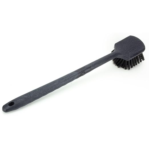 SPARTA 40501EC03 Plastic Large Scrub Brush, Kitchen Brush, Utility Brush With Long Handle For Cleaning, 20 Inches, Black, (Pack of 6)