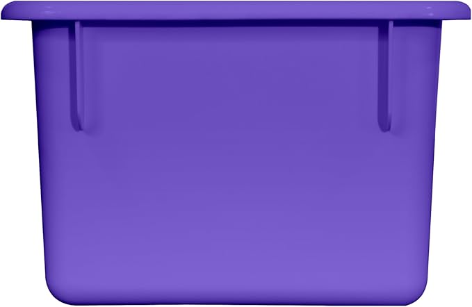 Wood Designs Cubby Storage Bin, Heavy Duty Plastic Containers for Kids Purple Cubby Tray Set of 30