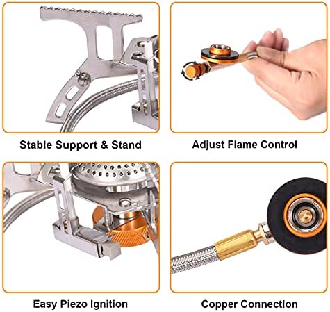Portable Camping Gas Stove with 1LB Propane Tank Adapter