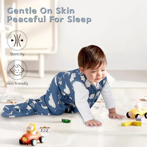 Baby Sleep Sack 18-24 Months, 100% Cotton Wearable Blanket, 0.5 Tog, 3 Pack