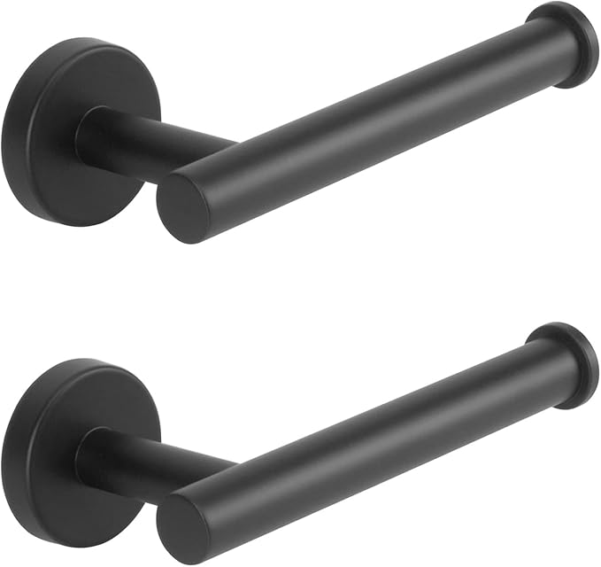 NearMoon Bathroom Toilet Paper Holder, Premium SUS304 Stainless Steel Rustproof Wall Mounted Toilet Roll Holder for Bathroom, Kitchen (2 Pack, Matte Black)
