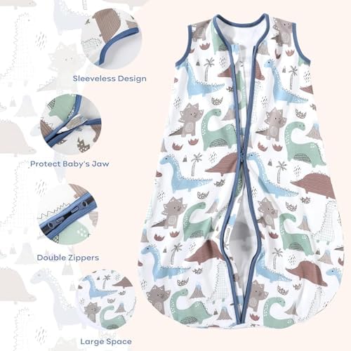 Yoofoss Baby Sleep Sack 24-36 Month 0.5TOG 100% Organic Cotton 2-Way Zipper