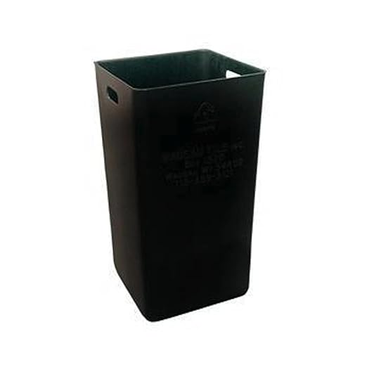 32 Gallon Square Slatted 100% Recycled Plastic Heavy-Duty Commercial Outdoor or Indoor Trash Can with Push Top Lid | Great for Schools and Businesses - Green Granite