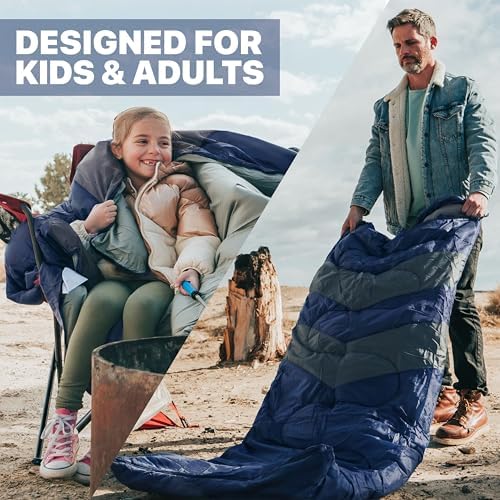 MalloMe Sleeping Bags for Adults Cold Weather & Warm - Backpacking Camping Sleeping Bag for Kids 10-12, Girls, Boys - Lightweight Compact Camping Essentials Gear Accessories Hiking Sleep Must Haves