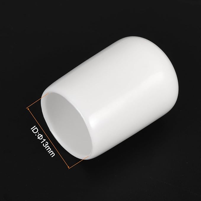 uxcell 20pcs Rubber End Caps 13mm ID Vinyl Round End Cap Cover Screw Thread Protectors White