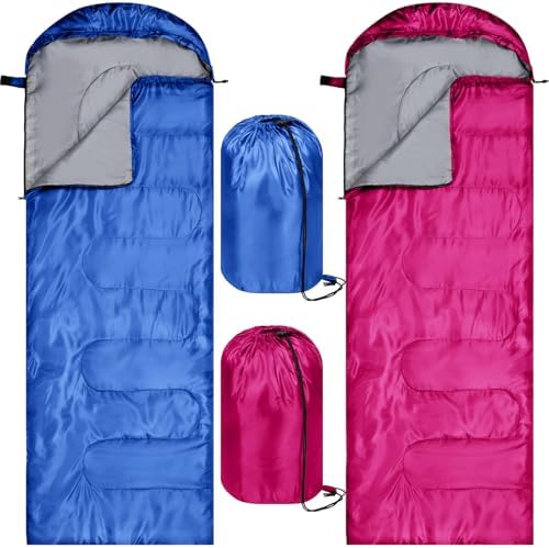 Tudomro 2 Pcs Camping Sleeping Bag for Adults Lightweight Packable Waterproof Camping Gear Equipment to Keep Warm for Outdoor Backpacking Hiking Travel