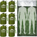 Oudain 6 Pcs XL Emergency Sleeping Bag Waterproof Bivy Sack Whistle