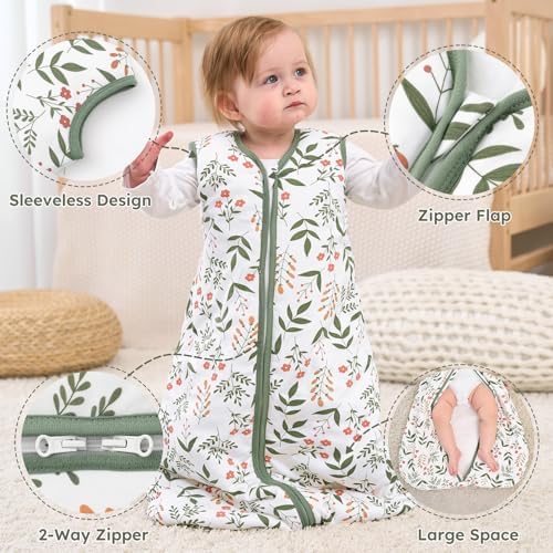 Yoofoss Baby Sleep Sack 18-24 Month 1.5TOG 100% Organic Cotton 2-Way Zipper