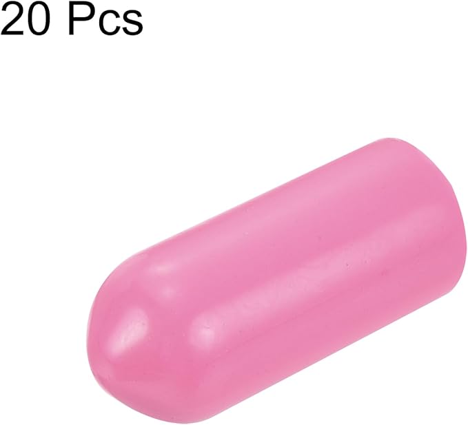 uxcell 20pcs Rubber End Caps 6mm(1/4 inch) ID Vinyl PVC Round Tube Bolt Cap Cover Screw Thread Protectors Pink