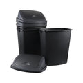18 Gallon /70 L Swing Lid Large Garbage Bins, 4-Pack, Commercial Grade Plastic Trash Cans for Restaurants, Garages, Conference Rooms, Indoor Household and Commercial Use, Black