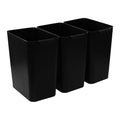 4.5 Gallon Plastic Office Wastebasket, Plastic Trash Cans, Black, 3 Packs