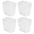 iDesign Small Rectangular Bathroom Trash Cans - Set of 4 - Frost
