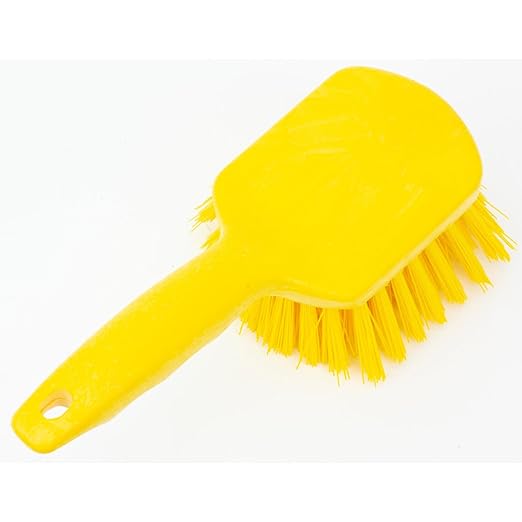 SPARTA 40541EC04 Plastic Scrub Brush, Utility Brush, Kitchen Brush With Hanging Hole For Cleaning, 8 Inches, Yellow