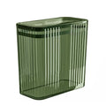 Transparent Trash Can, Bathroom Trash Cans with Lids, 3.5 Gallon Garbage Can for Bedroom, Office, Plastic Slim Waste Basket with Press Top Lid, 15L Clear Trash Bin for Home, Kitchen (Green)