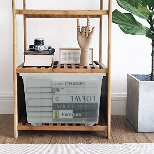4-Pack Clear Plastic Storage Bins with Lid, 42 L Large Plastic Storage Box