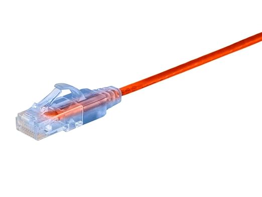 Monoprice Cat6A 6in Orange 10-Pk Patch Cable UTP 30AWG 10G Pure Bare Copper Snagless RJ45 SlimRun Series Ethernet Cable