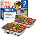 Pull Start Fire Grill, Natural Hardwood Charcoal, Portable 3hr Burn, 2 Pack
