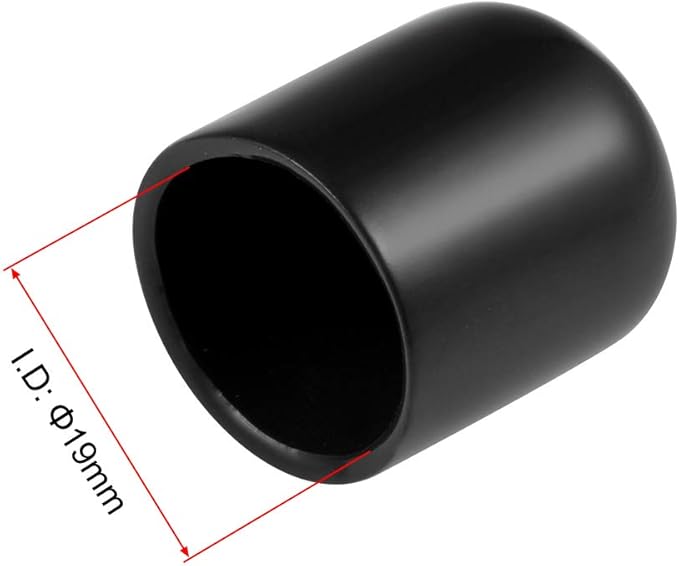uxcell 20pcs Rubber End Caps 19mm ID Vinyl Round Tube Bolt Cap Cover Thread Protectors Black