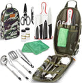 Wealers Camp Kitchen Cooking Utensil Set Travel Organizer Grill Accessories Portable Compact Gear for Backpacking BBQ Camping Hiking Travel Cookware Kit Water Resistant Case