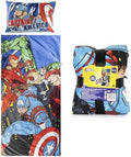 Jay Franco Kids Slumber Bag and Pillow - 54 x 27 Inch Comfy Indoor Sleeping Bag for School and Sleepovers, 2 Piece Set, Blue - Avengers
