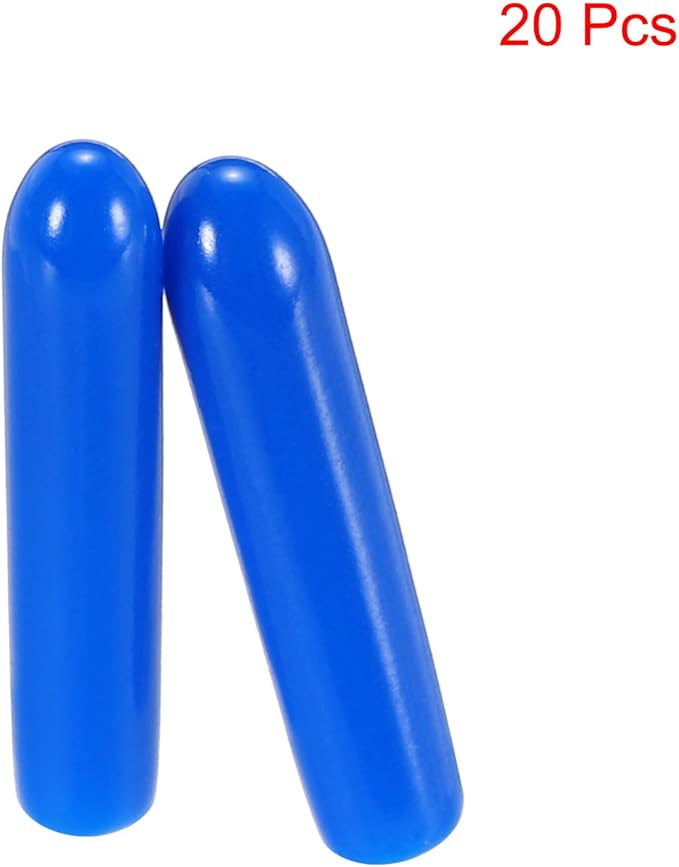 uxcell 20pcs Rubber End Caps 2mm(1/16") ID Vinyl PVC Round Tube Bolt Cap Cover Screw Thread Protectors,Blue