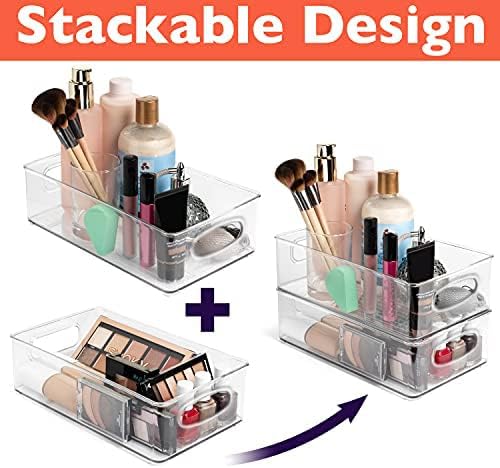 ClearSpace Plastic Pantry Organization and Storage Bins – Perfect for Kitchen/Fridge/ Refrigerator/Cabinet Organizers - 6 Pack